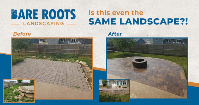 Before and after Paver Patio Replacement before and after photos of paver patio replacement with fire pit landscaping project